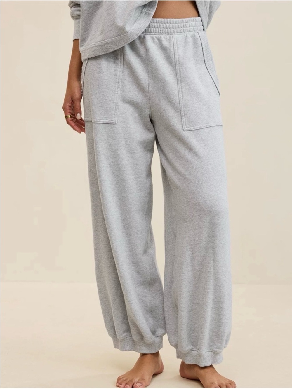 Aerie Light Gray Vacay Joggers - Picture 3 of 3